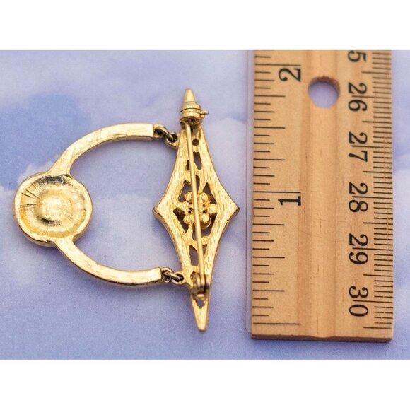Vintage Gothic Brass Arm Back Brooch - S16 - Picture 2 of 2